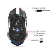 HXSJ Wireless 2.4G Gaming Mouse with RGB Glow