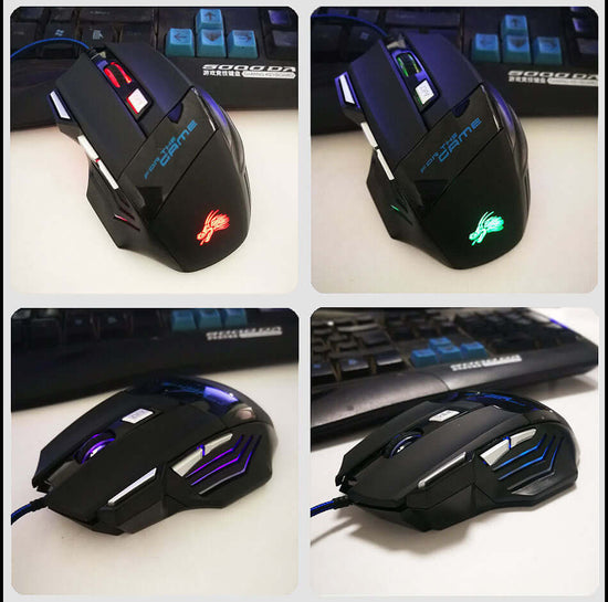 7-Button Colorful Glowing USB Gaming Mouse